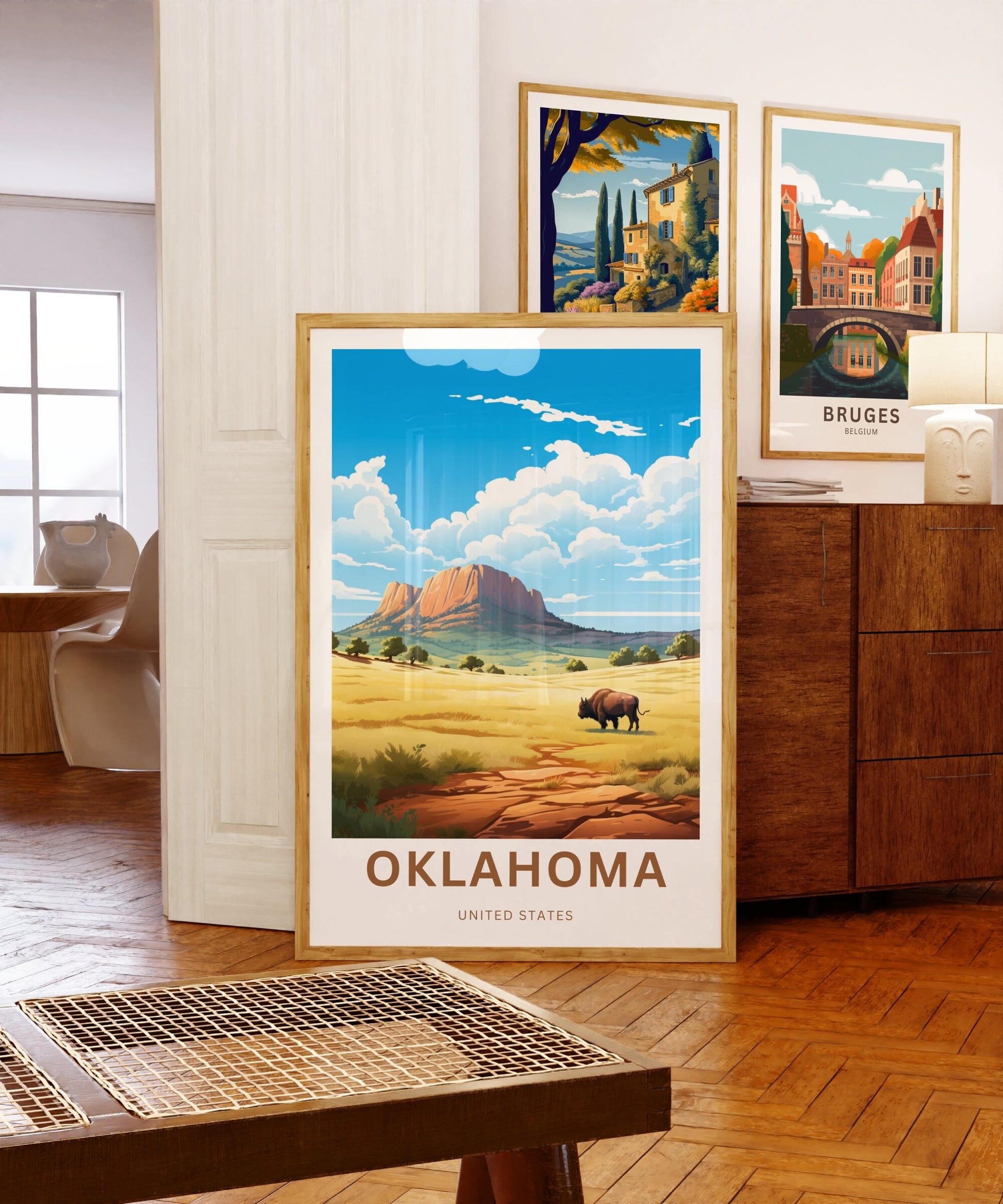 Oklahoma Travel Print - Oklahoma poster, United States Wall Art, Framed present, Gift United States Present - TravelTreasureCo