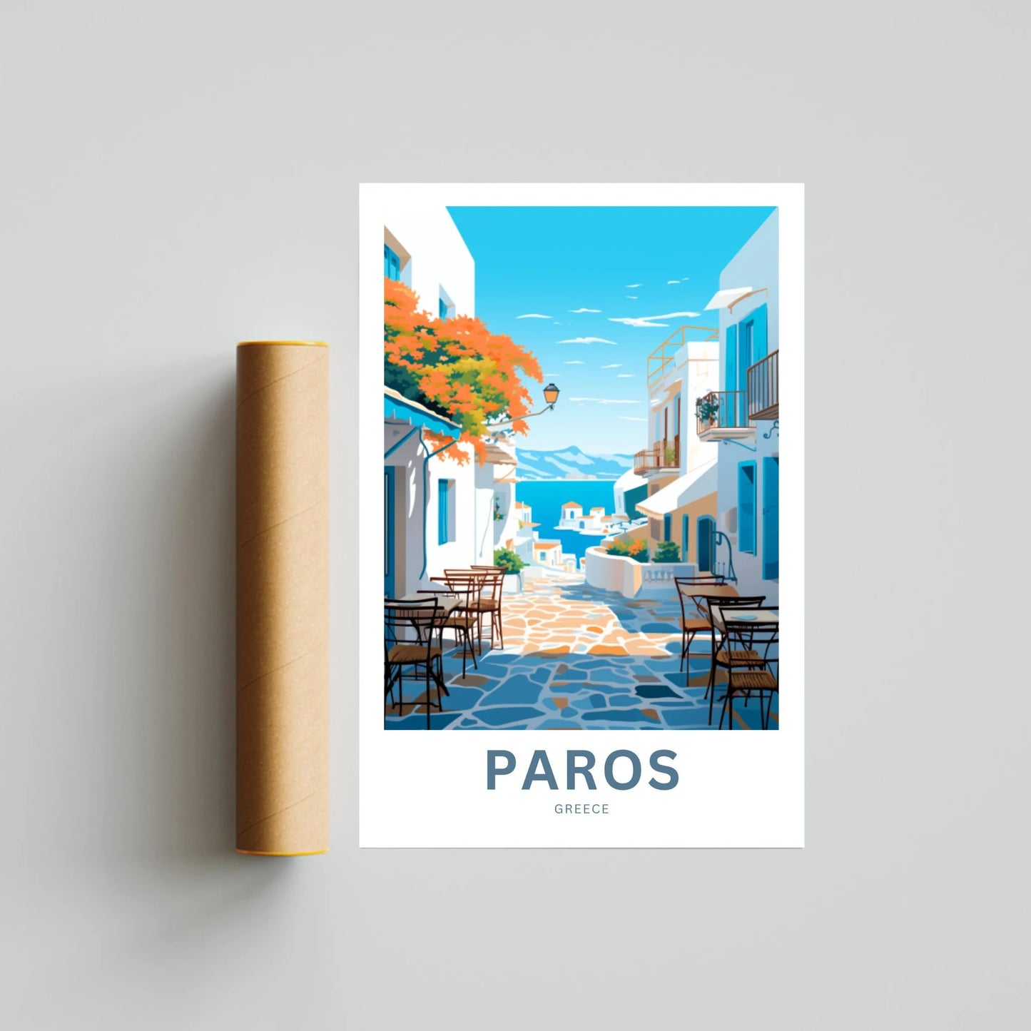 Paros Island Travel Poster