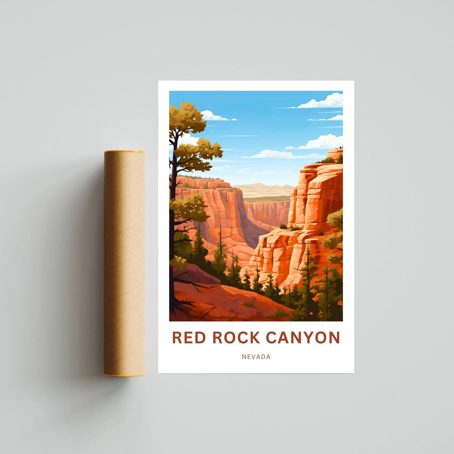 Red Rock Travel Poster