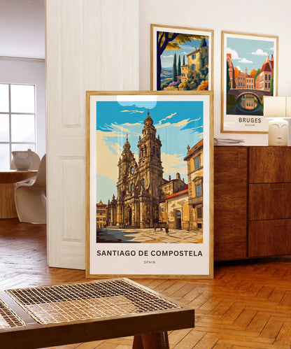 Santiago de Compostela Travel Poster