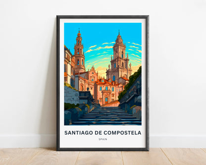 Santiago de Compostela Travel Poster