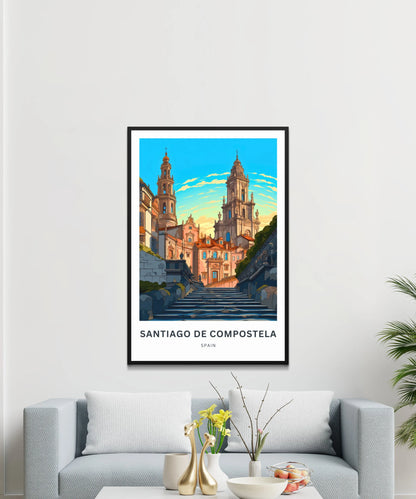 Santiago de Compostela Travel Poster