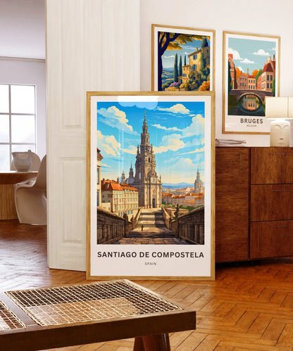 Santiago de Compostela Travel Poster