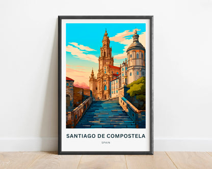 Santiago de Compostela Travel Poster