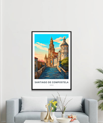 Santiago de Compostela Travel Poster