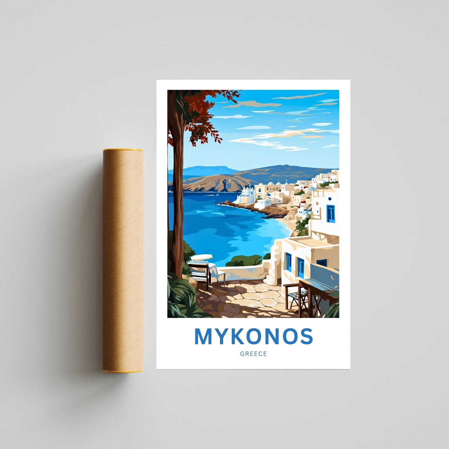 Mykonos Travel Poster