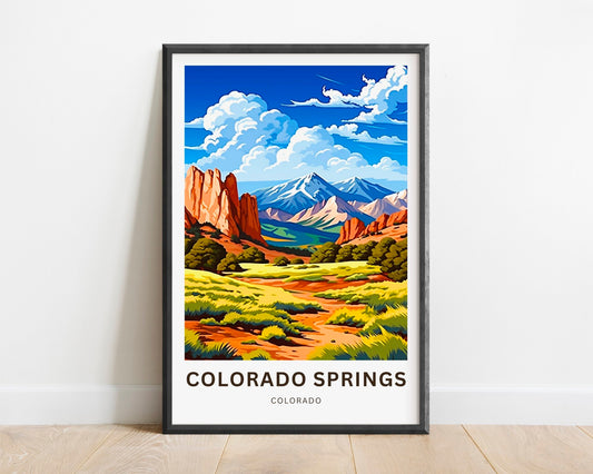 Colorado Springs Travel Print - Colorado Springs poster, Colorado Wall Art, Framed present, Gift Colorado United States Present - TravelTreasureCo