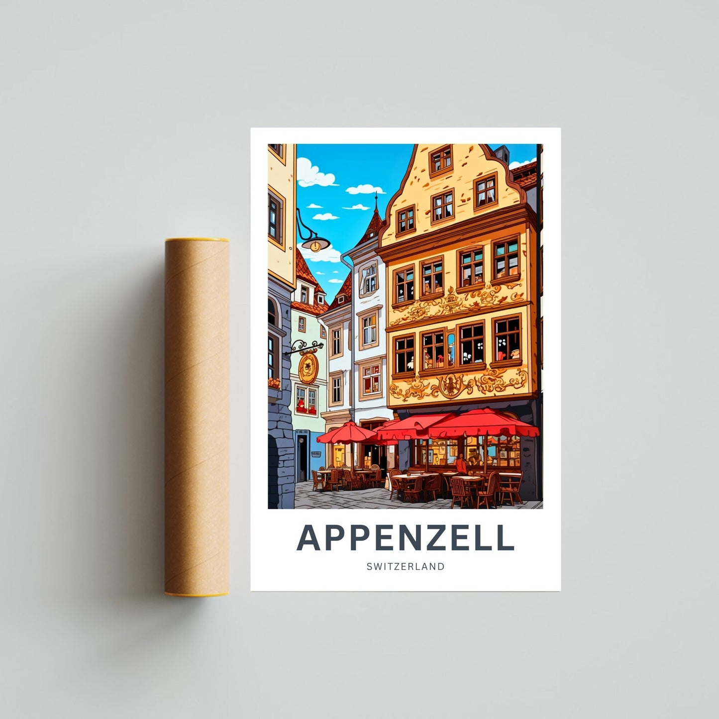 Appenzell Travel Print - Appenzell poster, Switzerland Wall Art, Framed present, Gift Switzerland Present - TravelTreasureCo