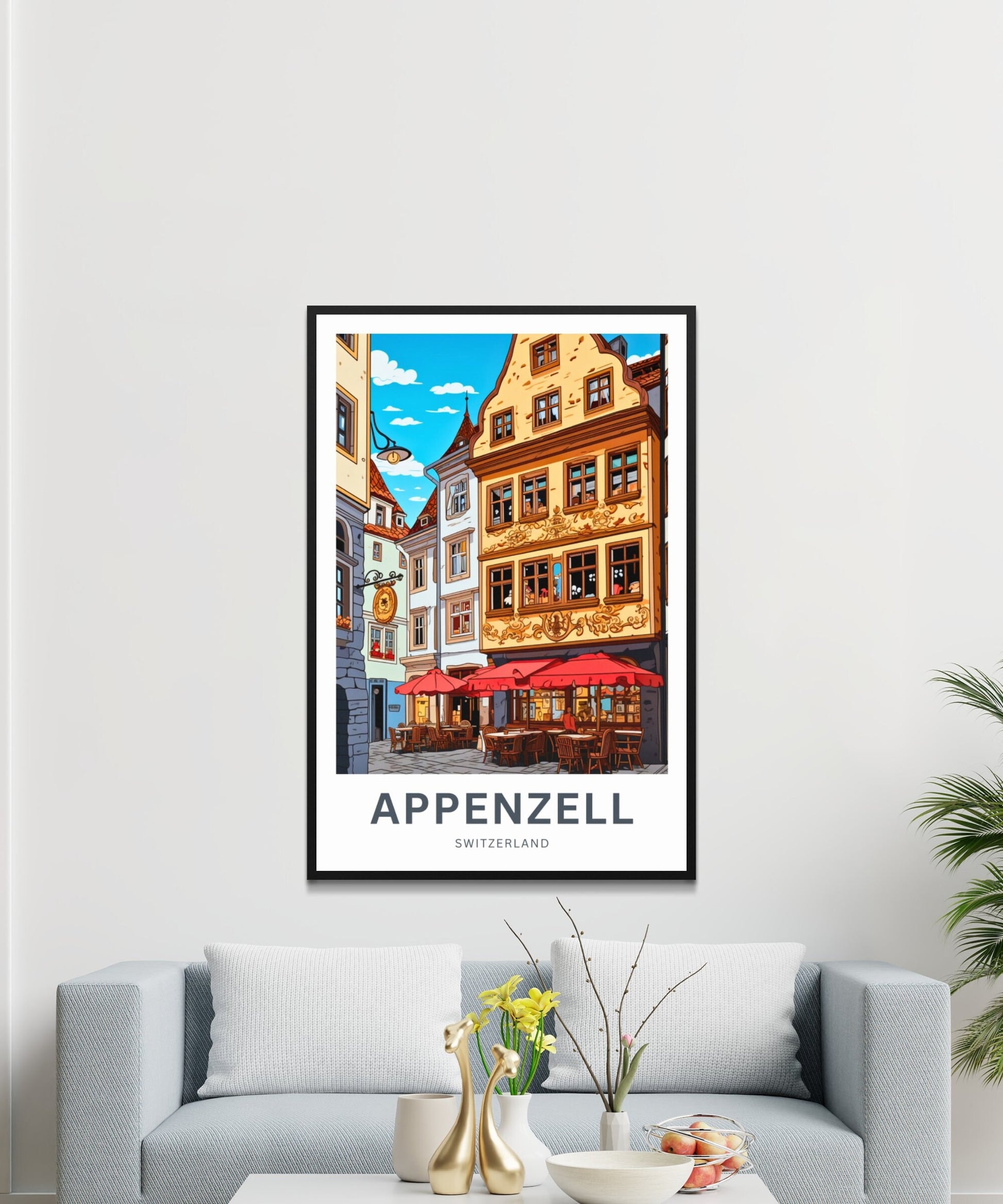 Appenzell Travel Print - Appenzell poster, Switzerland Wall Art, Framed present, Gift Switzerland Present - TravelTreasureCo