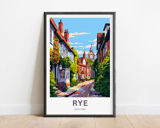 Rye Travel Print - Rye poster, England Wall Art, Framed present, Gift England Present - TravelTreasureCo