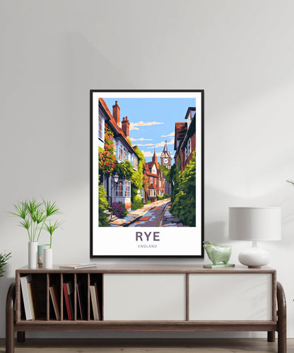 Rye Travel Print - Rye poster, England Wall Art, Framed present, Gift England Present - TravelTreasureCo