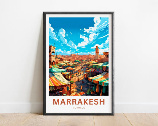 Marrakesh Travel Print - Marrakesh poster, Morocco Wall Art, Framed present, Gift Morocco Present - TravelTreasureCo