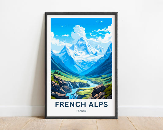 French Alps Travel Poster
