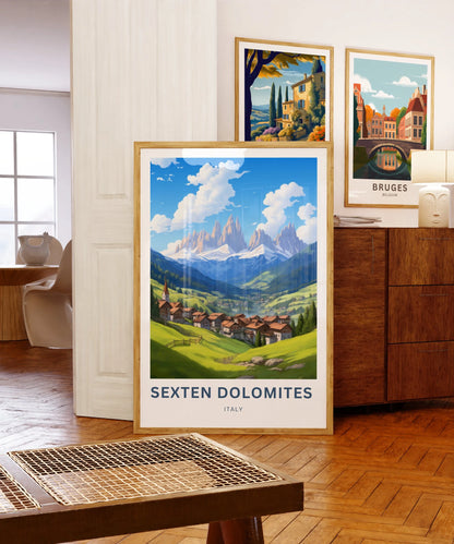 Sexten Dolomites Travel Poster