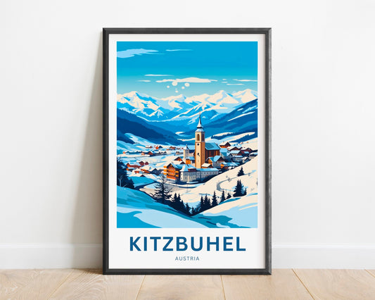 Kitzbuhel Travel Print - Kitzbühel poster, Austria Wall Art, Framed present, Gift Austria Present - TravelTreasureCo