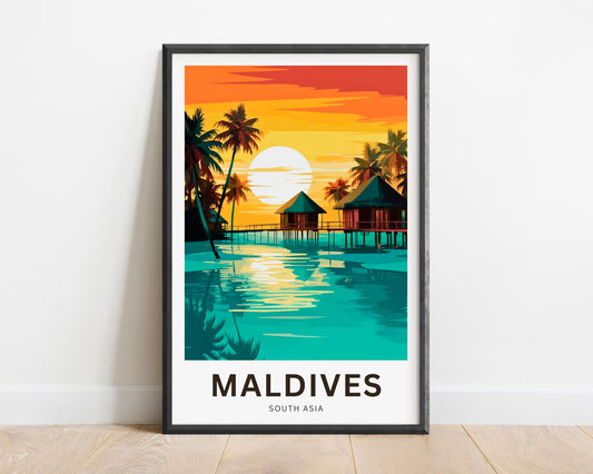 Maldives Travel Poster