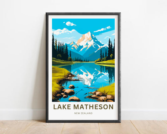 Lake Matheson Travel Poster