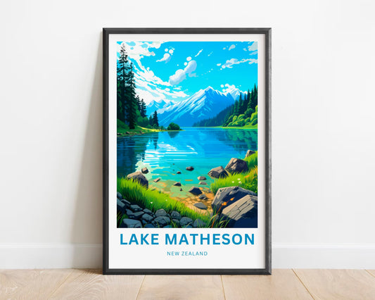 Lake Matheson Travel Poster