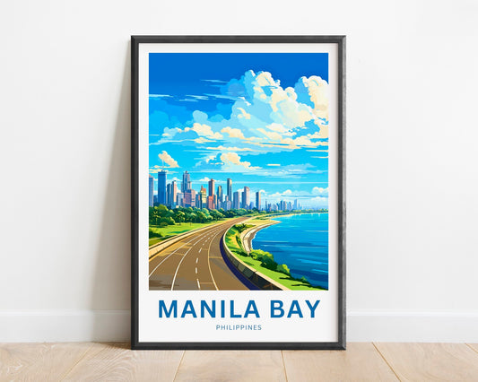 Manila Bay Travel Print - Manila Bay poster, Philippines Wall Art, Framed present, Gift Philippines Present - TravelTreasureCo