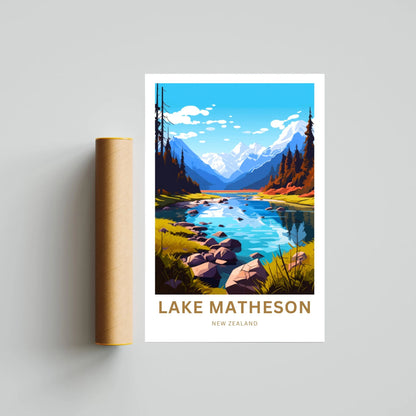 Lake Matheson Travel Poster