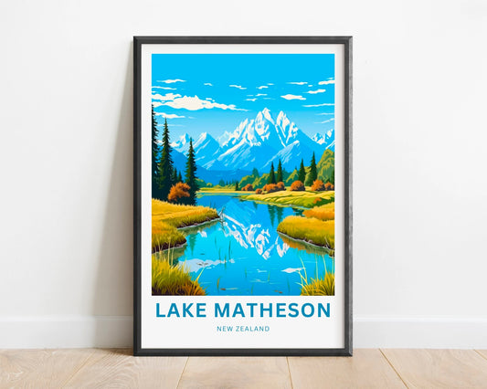 Lake Matheson Travel Poster