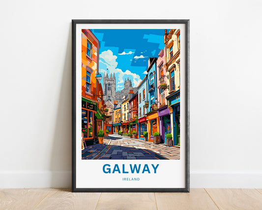 Galway Travel Print - Galway poster, Ireland Wall Art, Framed present, Gift Ireland Present - TravelTreasureCo