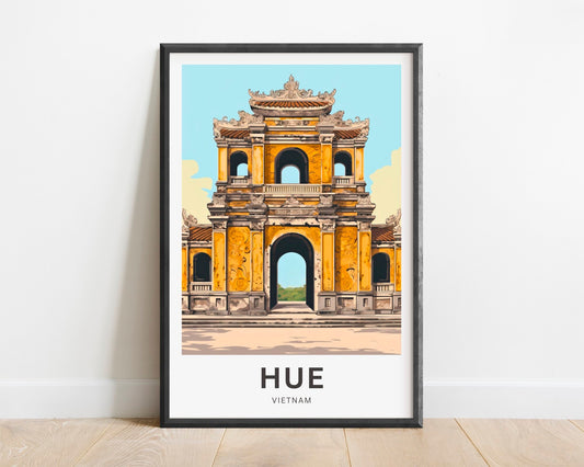 Hue Travel Print - Hue poster, Vietnam Wall Art, Framed present, Gift Vietnam Present - TravelTreasureCo