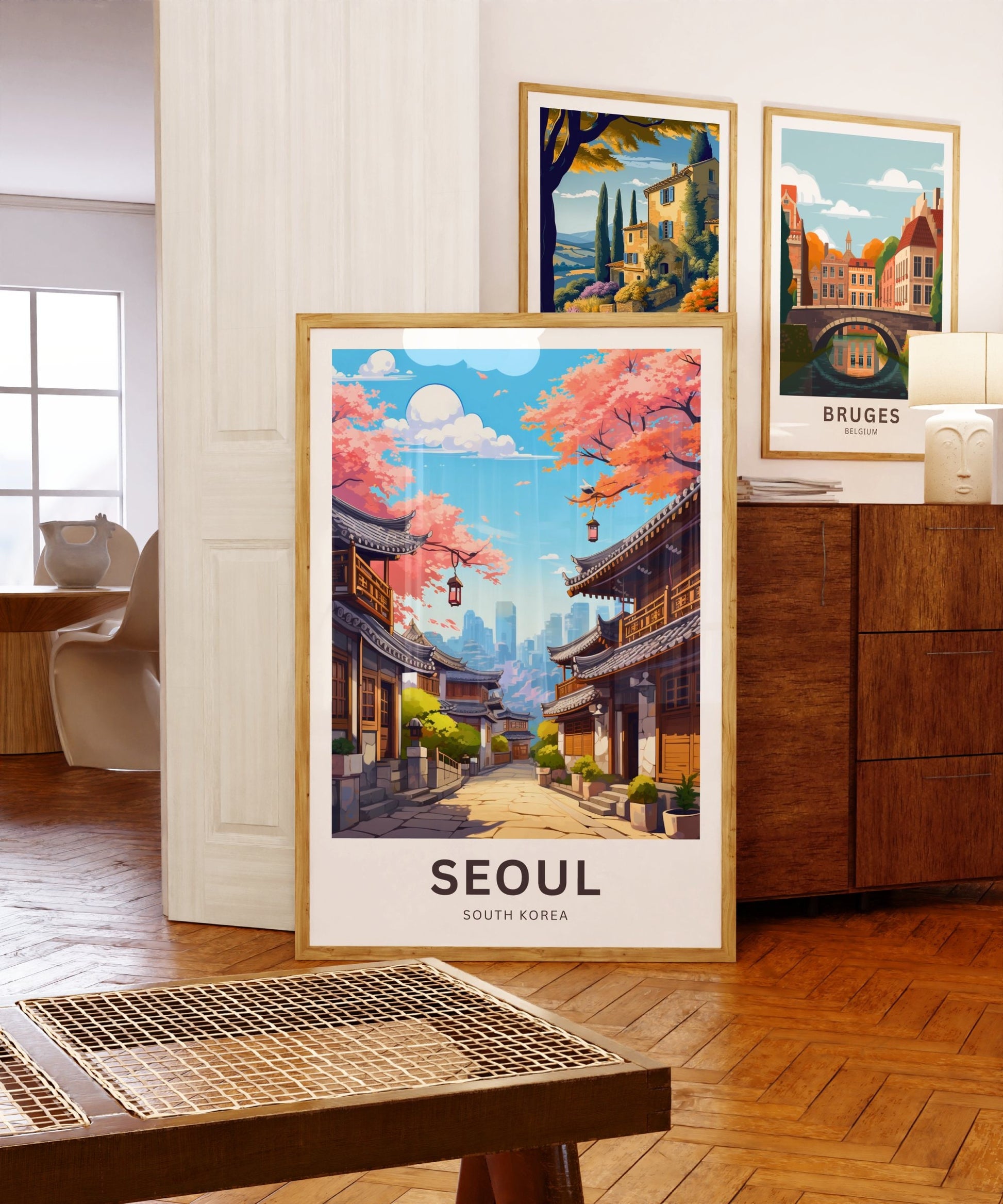 Seoul Travel Print - Seoul poster, South Korea Wall Art, Framed present, Gift South Korea Present - TravelTreasureCo