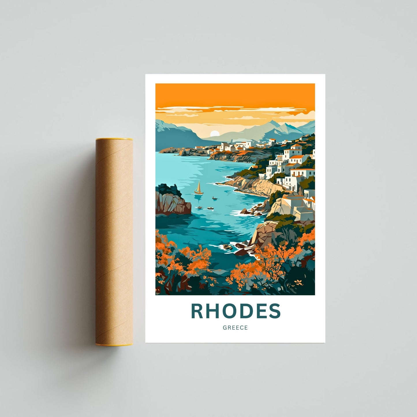 Rhodes Travel Poster