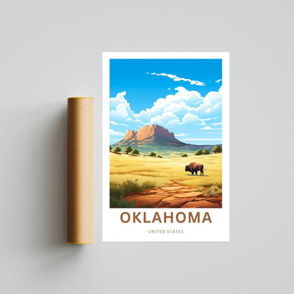 Oklahoma Travel Print - Oklahoma poster, United States Wall Art, Framed present, Gift United States Present - TravelTreasureCo