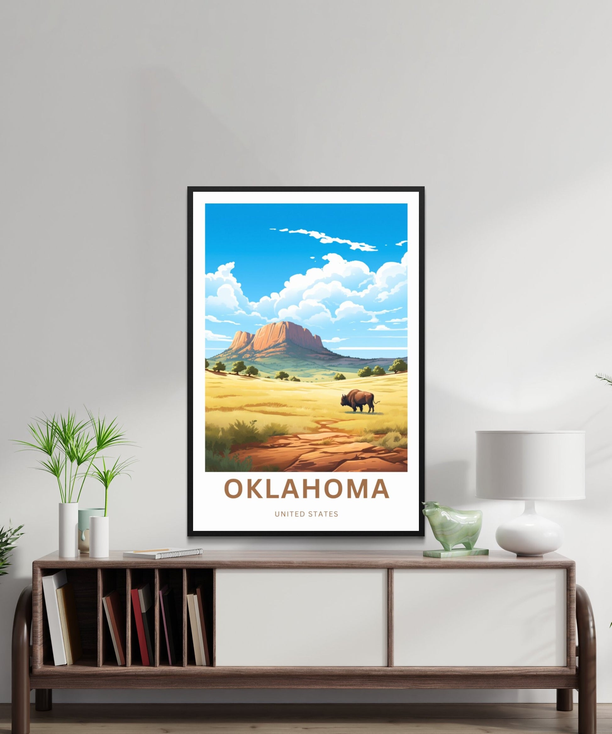 Oklahoma Travel Print - Oklahoma poster, United States Wall Art, Framed present, Gift United States Present - TravelTreasureCo