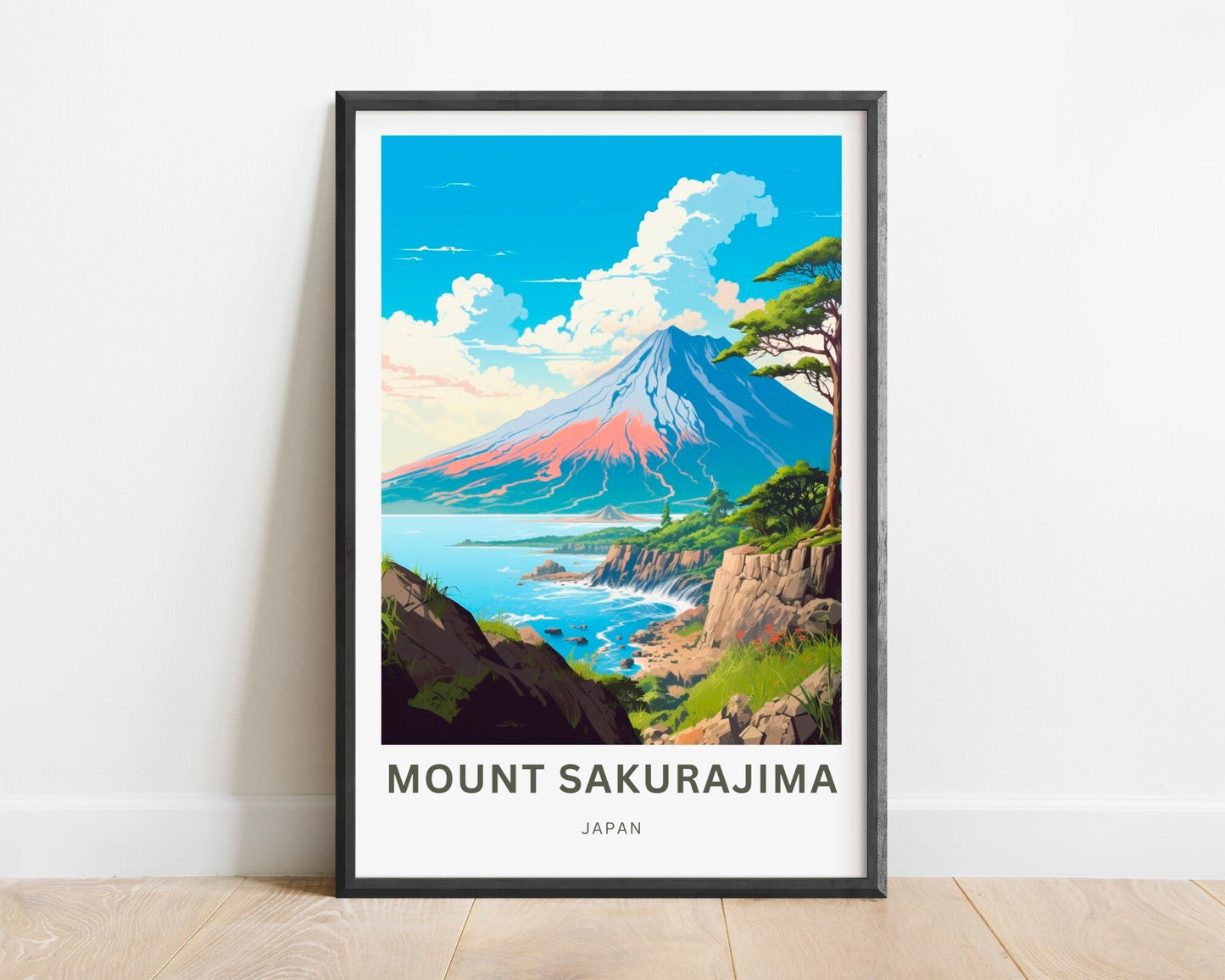 Mount Sakurajima Travel Poster