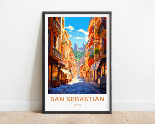 San Sebastian Print - San Sebastian poster, Spain Wall Art, Framed present, Gift Spain Present - TravelTreasureCo