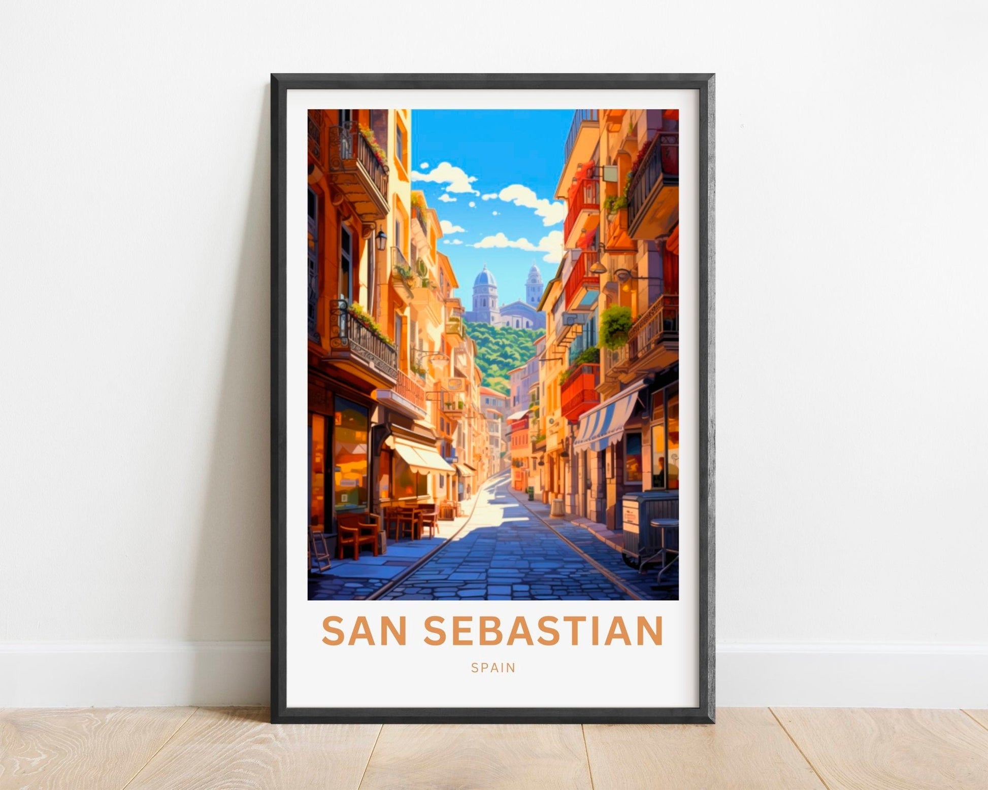 San Sebastian Print - San Sebastian poster, Spain Wall Art, Framed present, Gift Spain Present - TravelTreasureCo