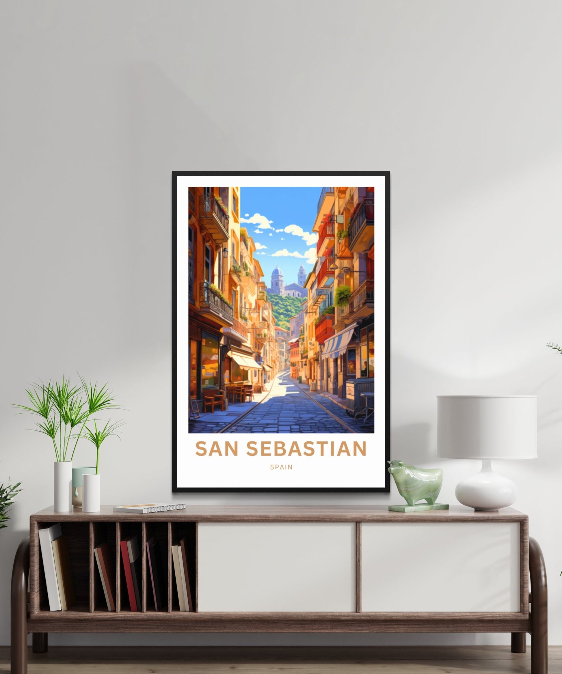 San Sebastian Print - San Sebastian poster, Spain Wall Art, Framed present, Gift Spain Present - TravelTreasureCo