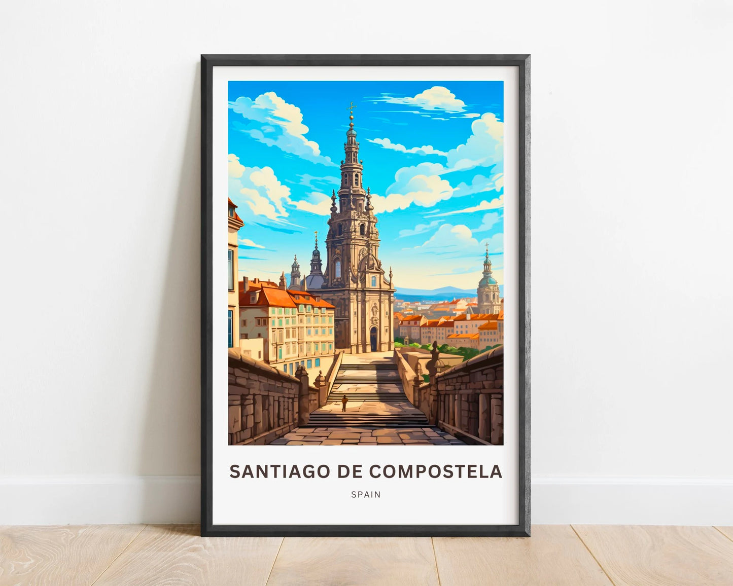 Santiago de Compostela Travel Poster