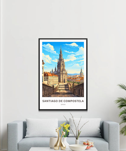 Santiago de Compostela Travel Poster