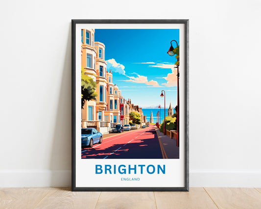 Brighton Travel Print - Brighton poster, England Wall Art, Framed present, Gift England Present - TravelTreasureCo