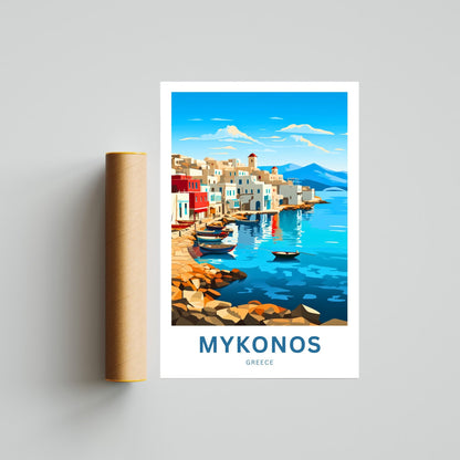 Mykonos Travel Poster