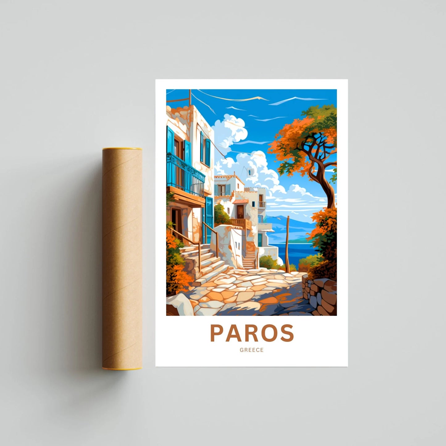 Paros Island Travel Poster