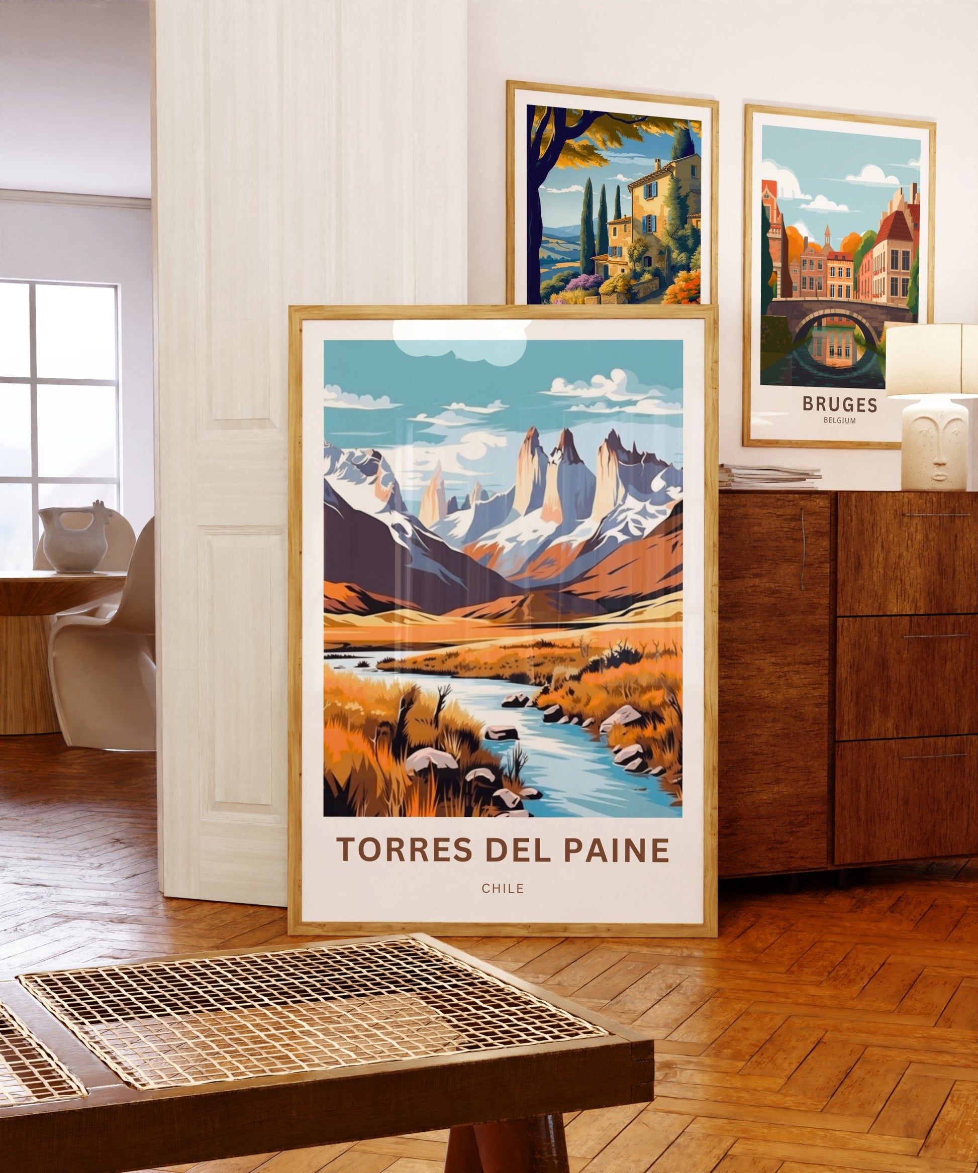 Torres del Paine Travel Print - Torres del Paine poster, Chile Wall Art, Framed present, Gift Chile Present - TravelTreasureCo