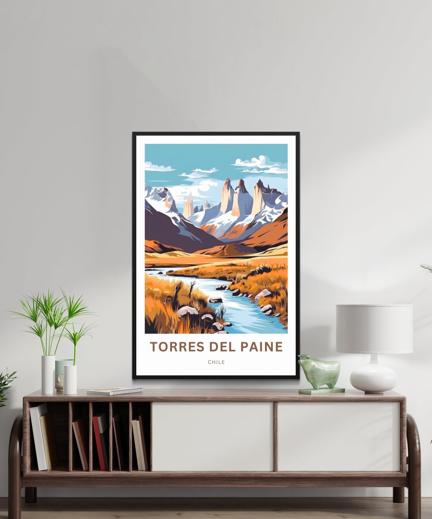 Torres del Paine Travel Print - Torres del Paine poster, Chile Wall Art, Framed present, Gift Chile Present - TravelTreasureCo