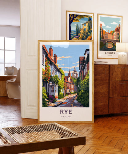 Rye Travel Print - Rye poster, England Wall Art, Framed present, Gift England Present - TravelTreasureCo