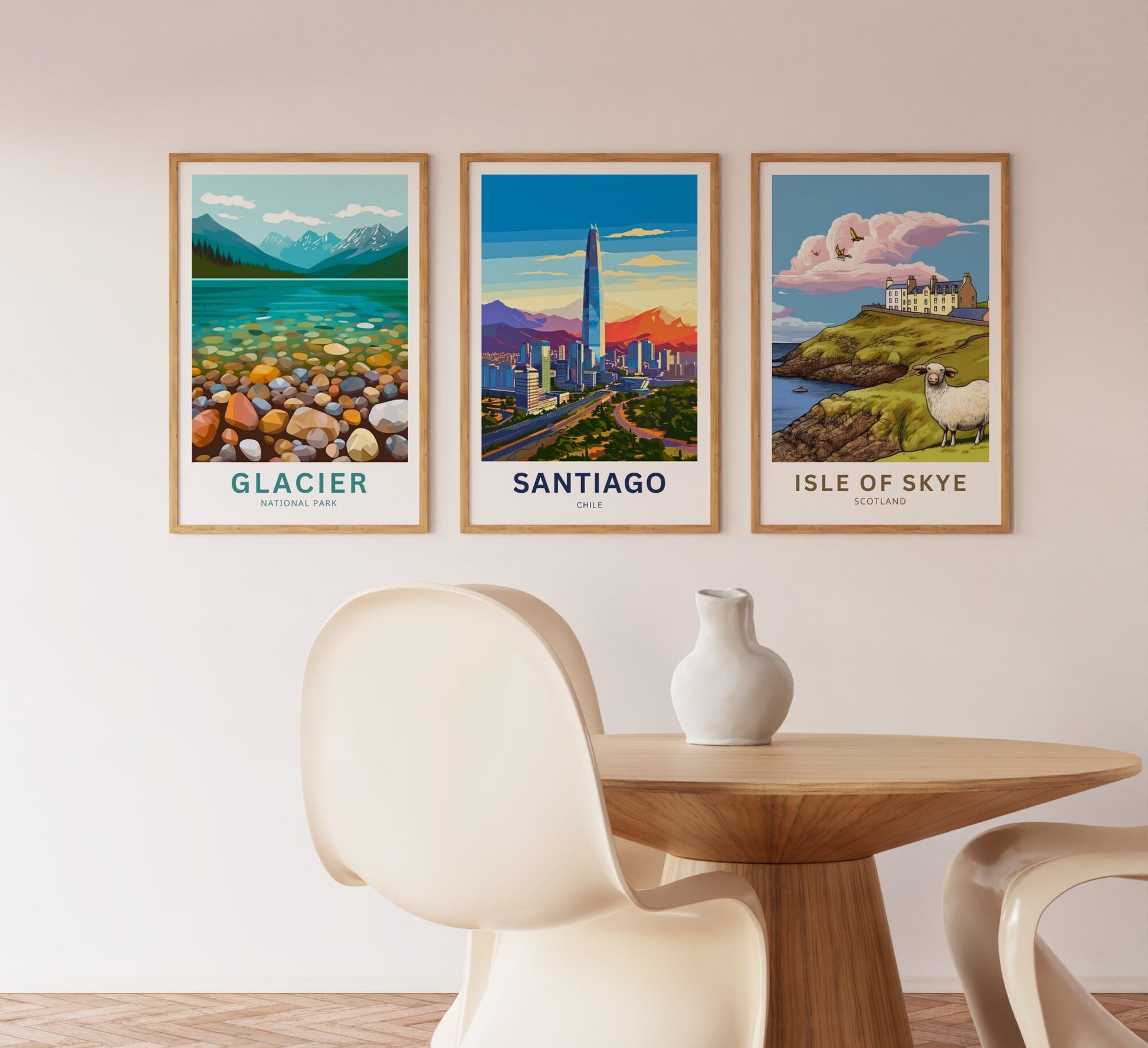 Santiago Travel Print - Santiago poster, Chile Wall Art, Framed present, Gift Chile Present - TravelTreasureCo