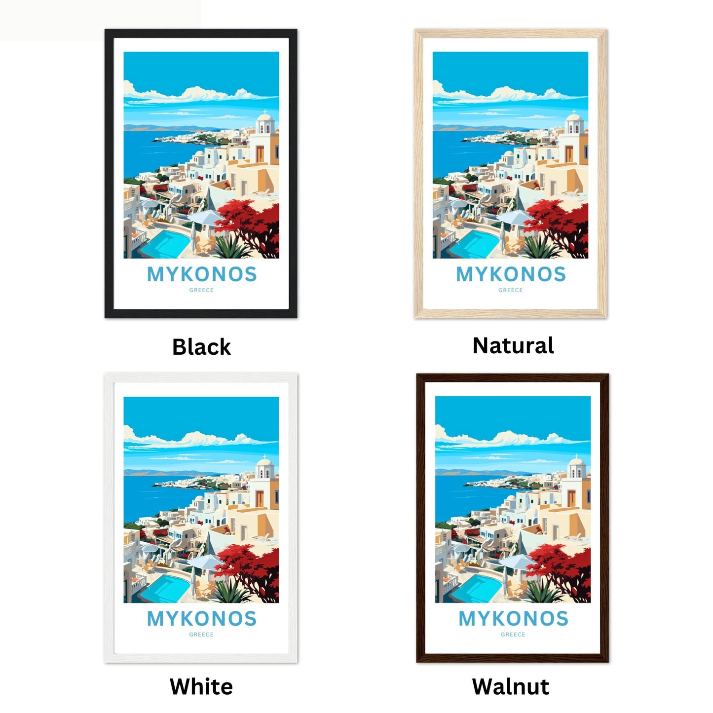 Mykonos Travel Poster
