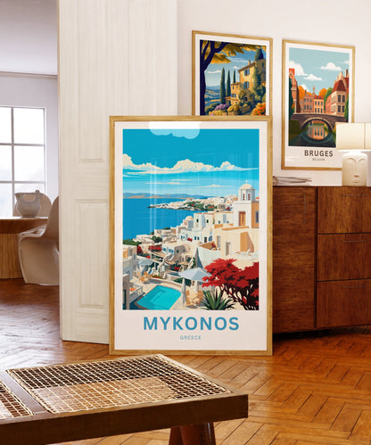Mykonos Travel Poster