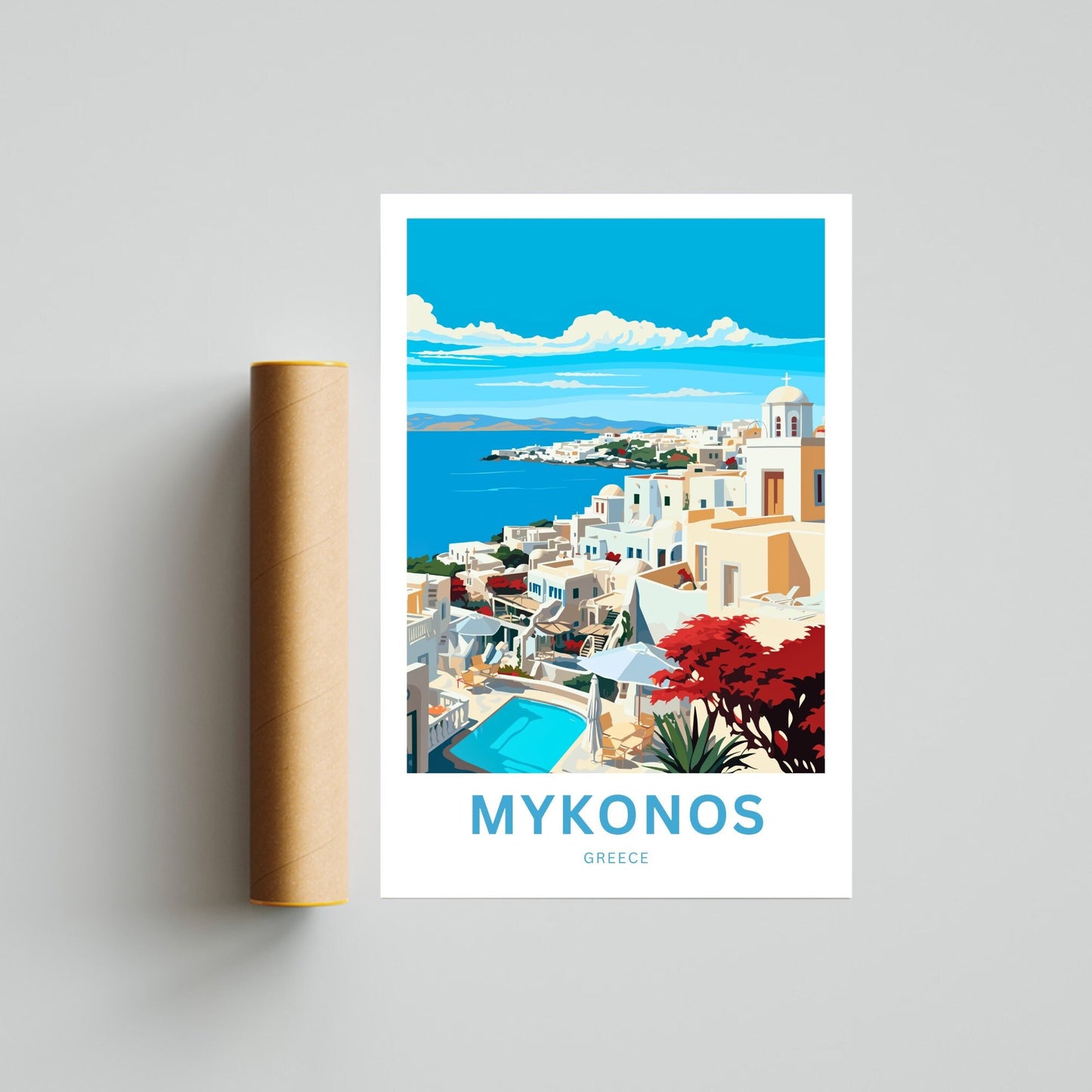 Mykonos Travel Poster