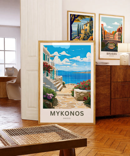 Mykonos Travel Poster