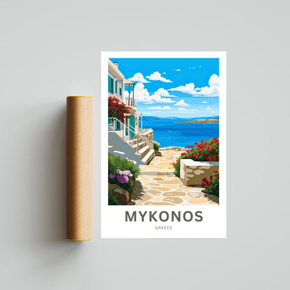 Mykonos Travel Poster