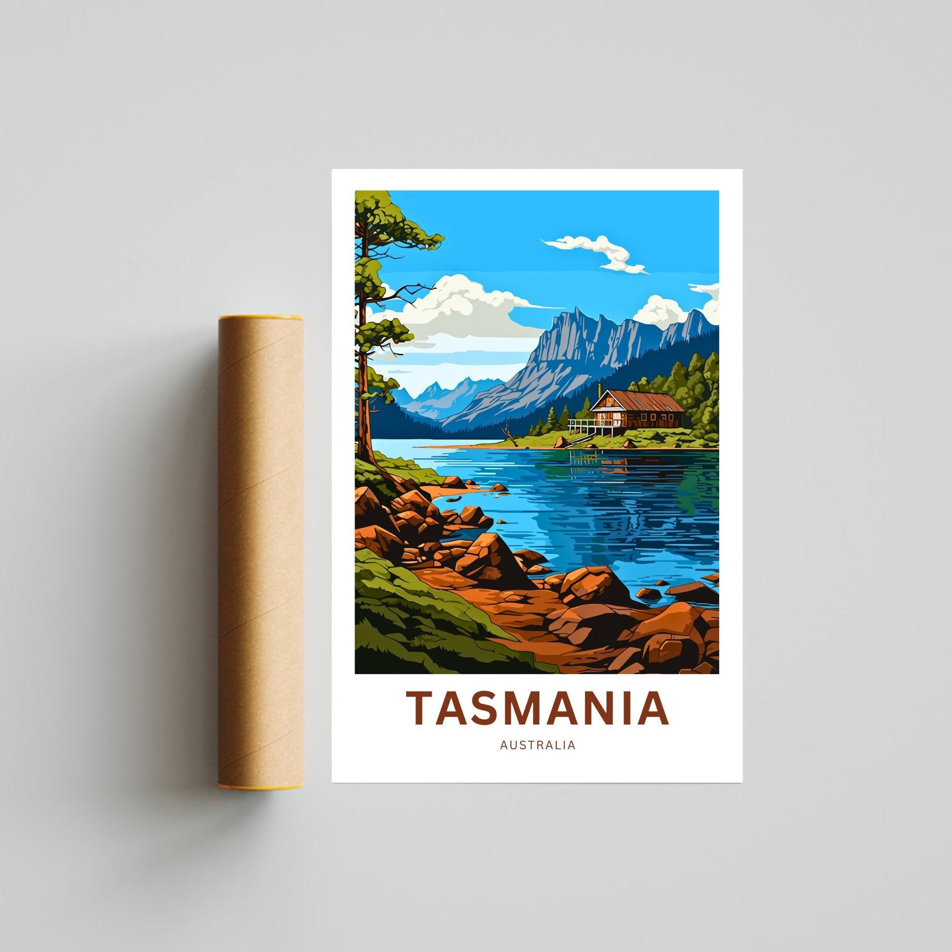 Tasmania Travel Print - Tasmania poster, Australia Wall Art, Framed present, Gift Australia Present - TravelTreasureCo